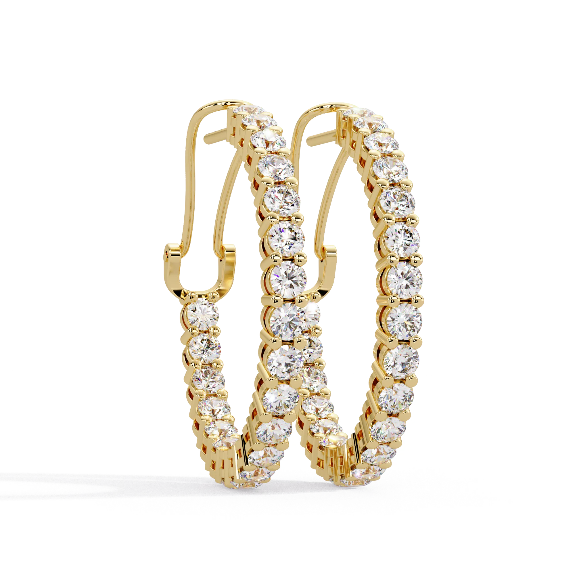 IGI Certified- 4.25 Ct. Lab Grown Diamond (VS/E-F) Diamond Hoop Earring