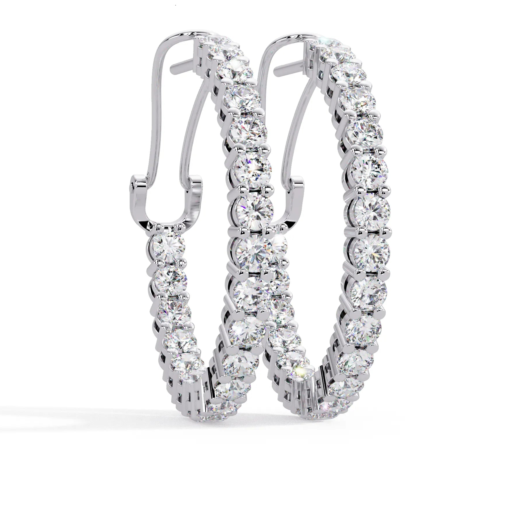 IGI Certified- 4.25 Ct. Lab Grown Diamond (VS/E-F) Diamond Hoop Earring