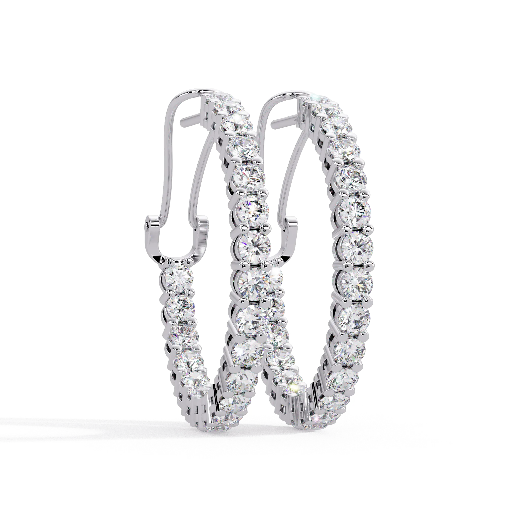 IGI Certified- 4.25 Ct. Lab Grown Diamond (VS/E-F) Diamond Hoop Earring