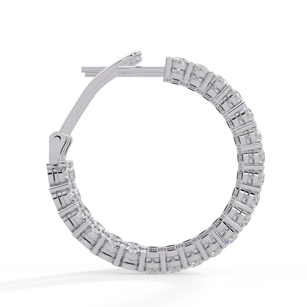 IGI Certified- 4.25 Ct. Lab Grown Diamond (VS/E-F) Diamond Hoop Earring