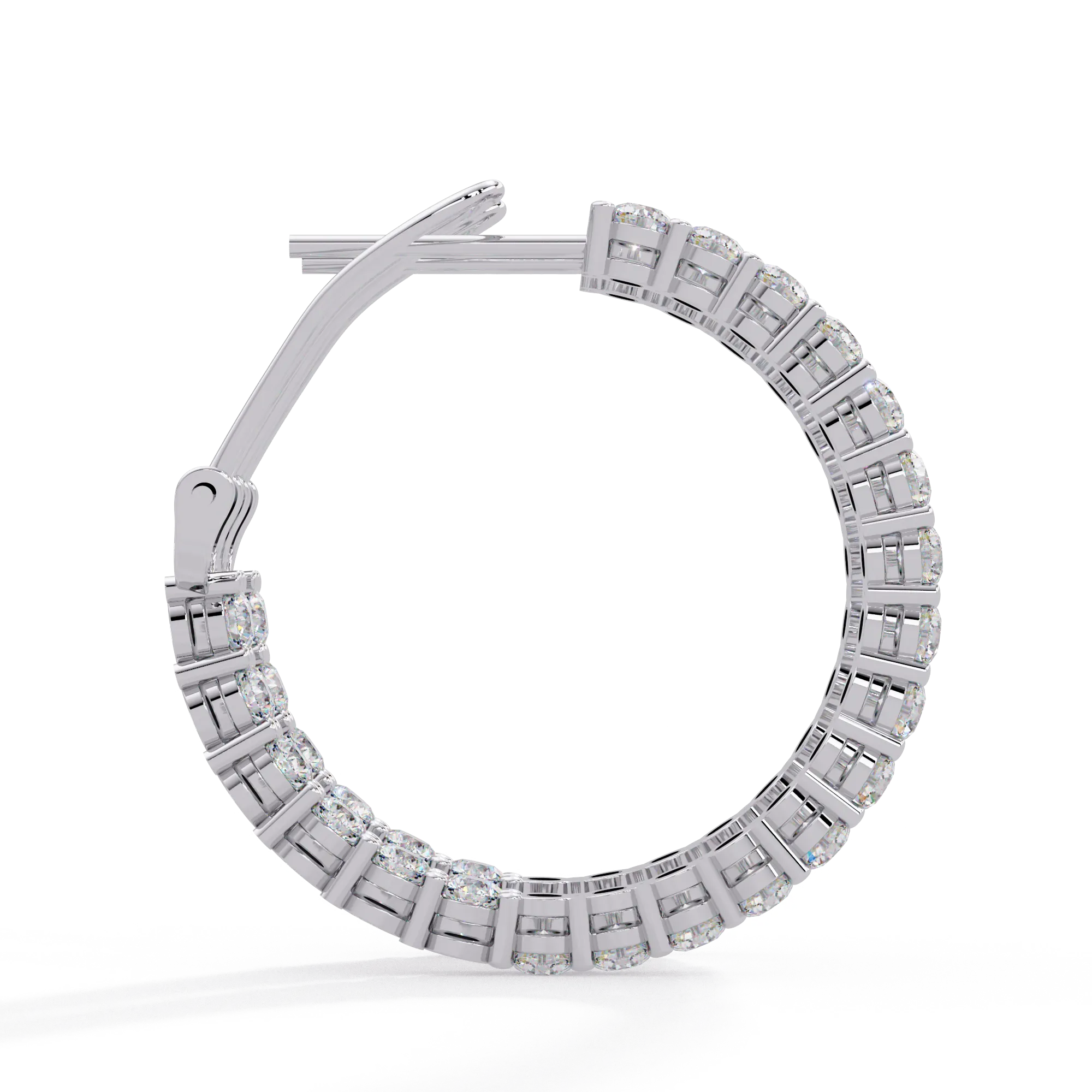 IGI Certified- 4.25 Ct. Lab Grown Diamond (VS/E-F) Diamond Hoop Earring