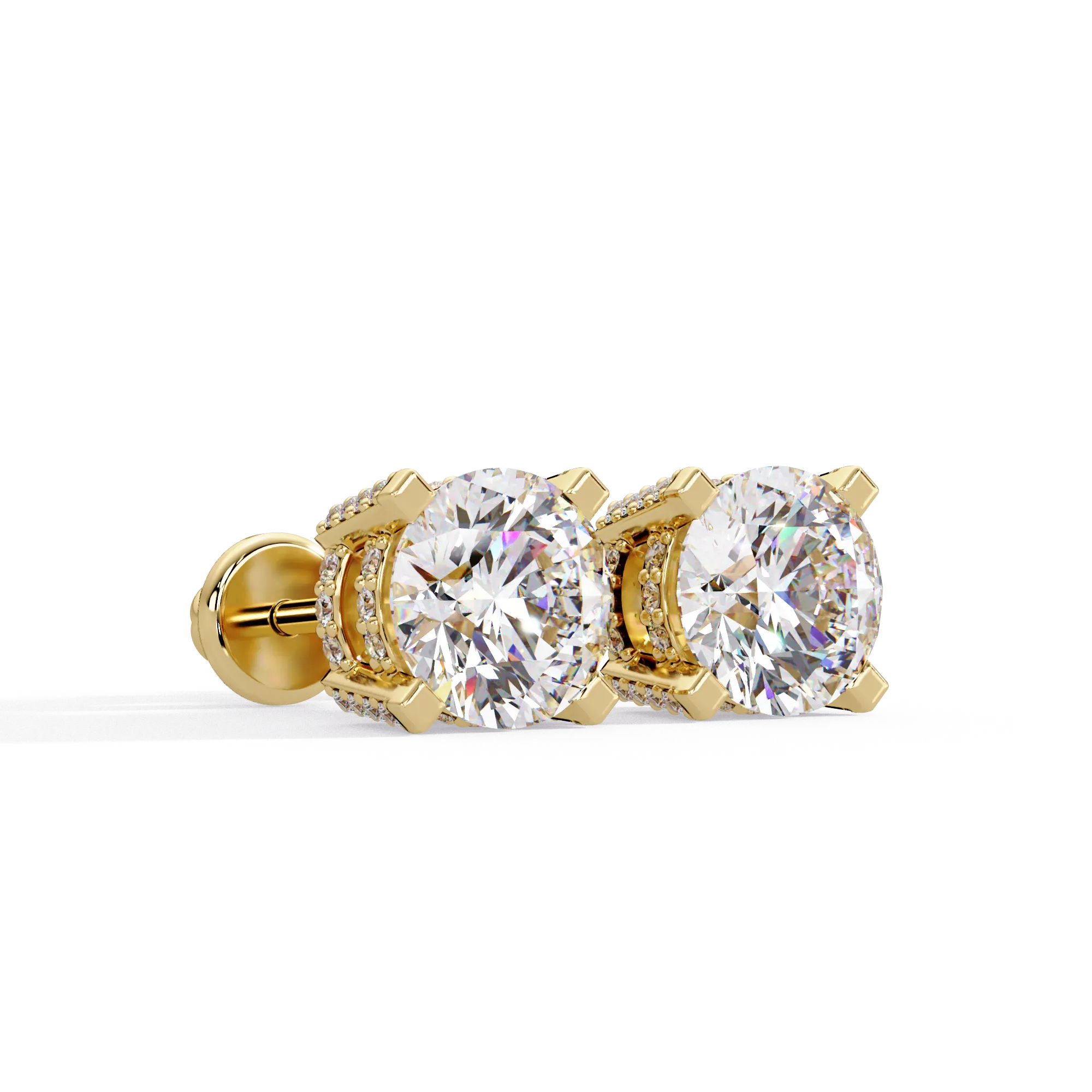 IGI Certified- 3 Ct. Lab Grown Diamond (VS/E-F) Elegant Diamond Stud Earrings