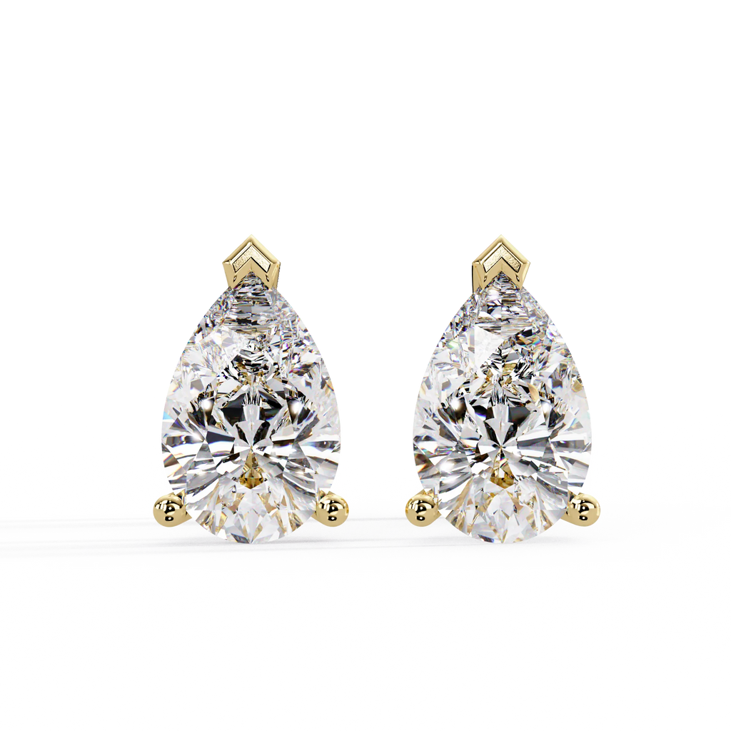 IGI Certified- 2 Ct. Lab Grown Diamond (VS/E-F) Pear Cut Diamond Stud Earrings