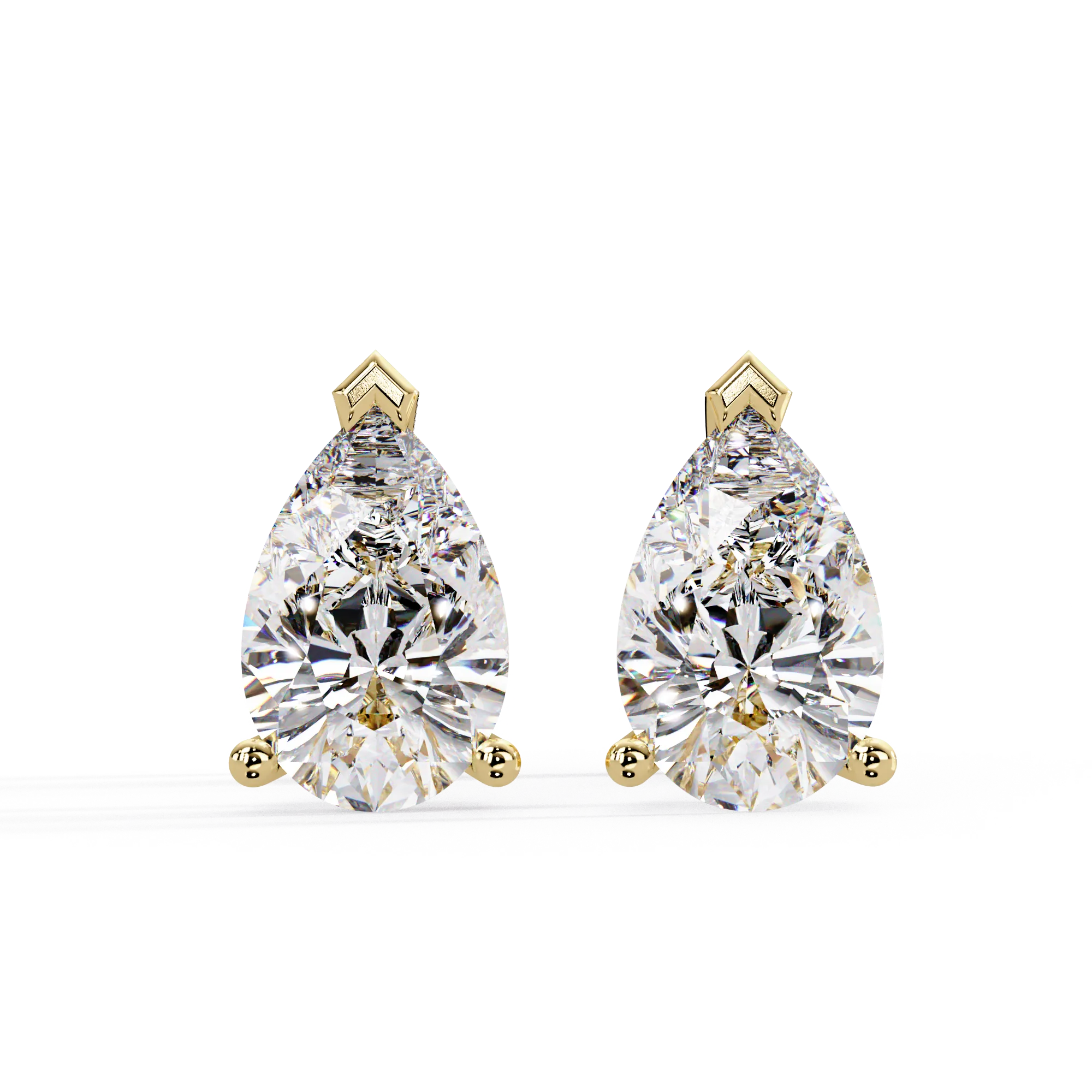 IGI Certified- 2 Ct. Lab Grown Diamond (VS/E-F) Pear Cut Diamond Stud Earrings