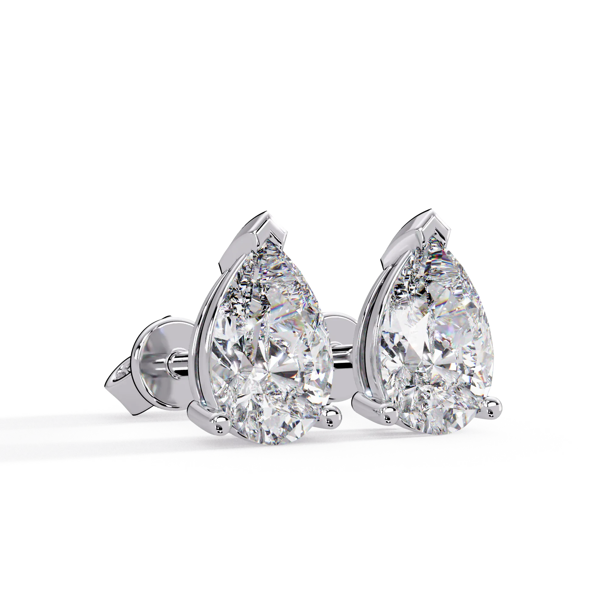 IGI Certified- 2 Ct. Lab Grown Diamond (VS/E-F) Pear Cut Diamond Stud Earrings