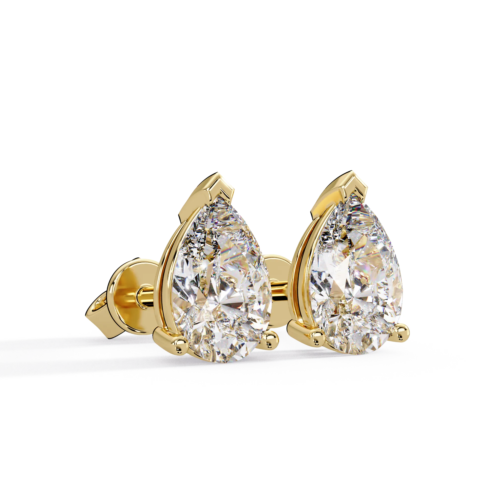 IGI Certified- 2 Ct. Lab Grown Diamond (VS/E-F) Pear Cut Diamond Stud Earrings