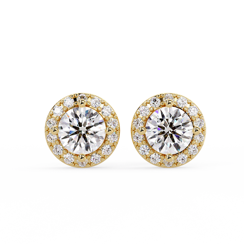 IGI Certified- 1 Ct. Lab Grown Diamond (VS/E-F) The Stella: Classic Diamond Cluster Earrings