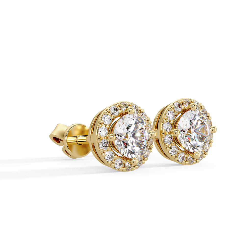 IGI Certified- 1 Ct. Lab Grown Diamond (VS/E-F) The Stella: Classic Diamond Cluster Earrings