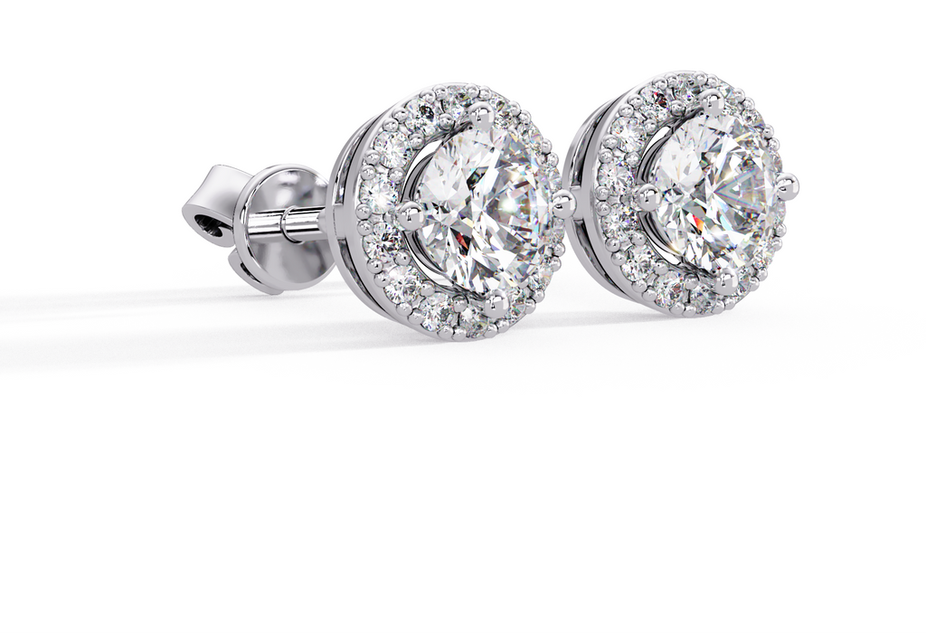 IGI Certified- 1 Ct. Lab Grown Diamond (VS/E-F) The Stella: Classic Diamond Cluster Earrings
