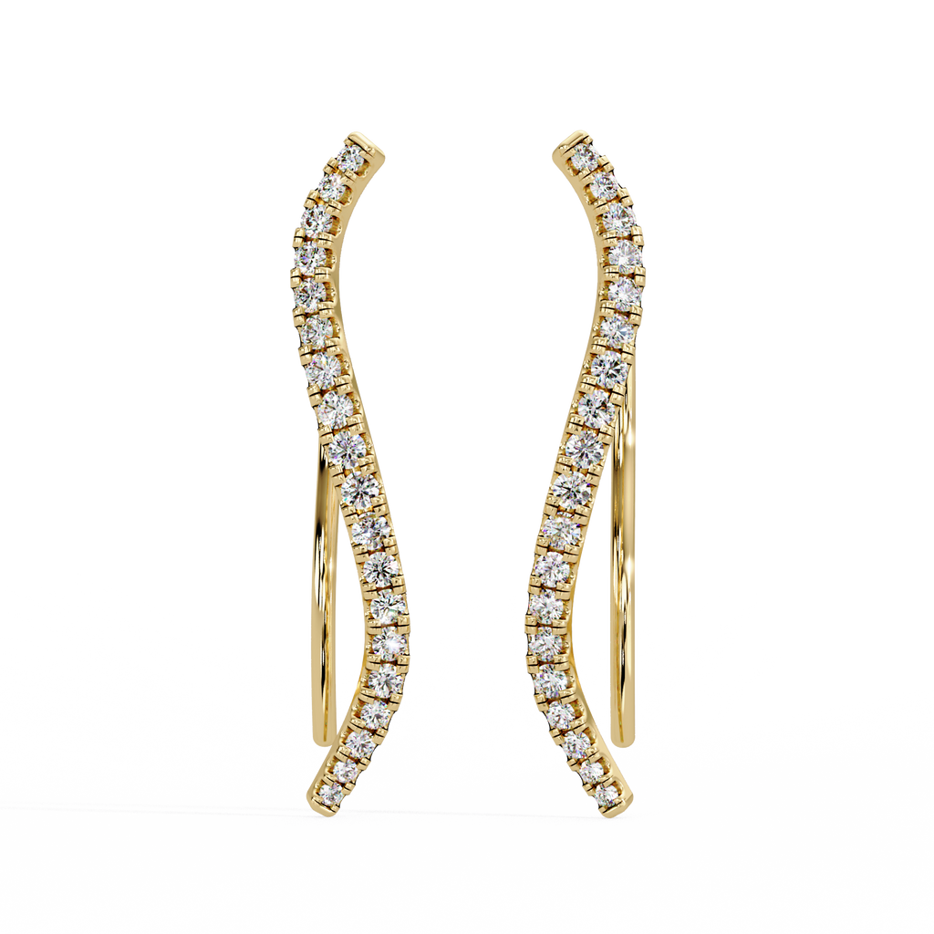 IGI Certified-1/3 Cts Lab Grown Diamond (VS/E-F) Climber Earrings