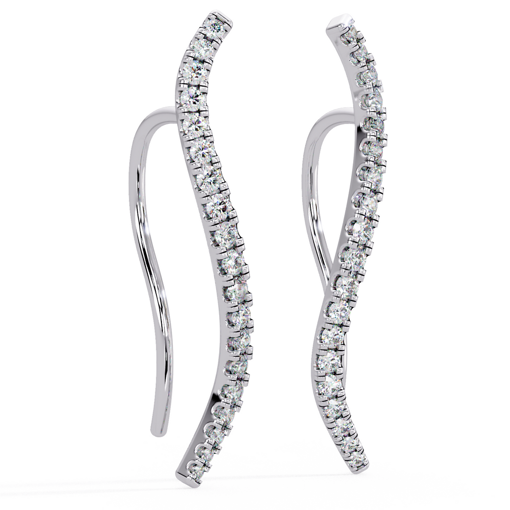 IGI Certified-1/3 Cts Lab Grown Diamond (VS/E-F) Climber Earrings