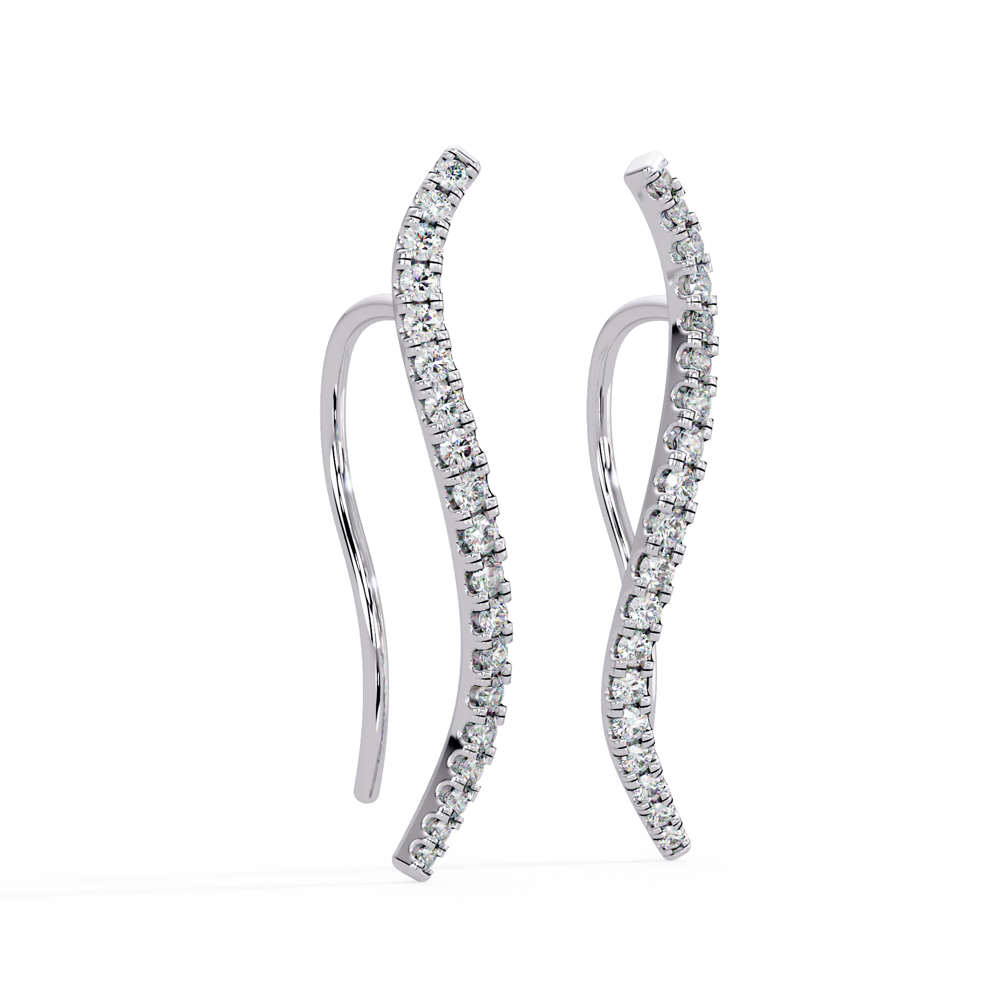 IGI Certified-1/3 Cts Lab Grown Diamond (VS/E-F) Climber Earrings