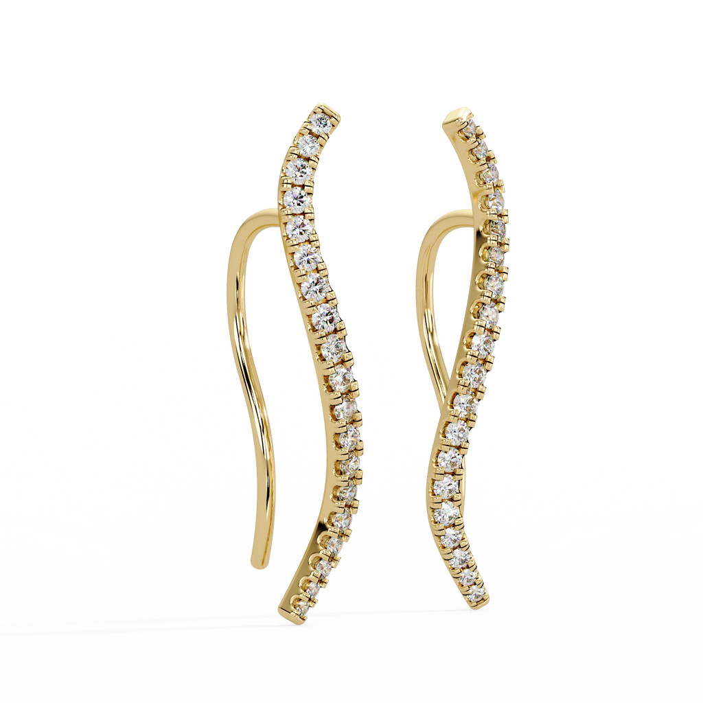 IGI Certified-1/3 Cts Lab Grown Diamond (VS/E-F) Climber Earrings