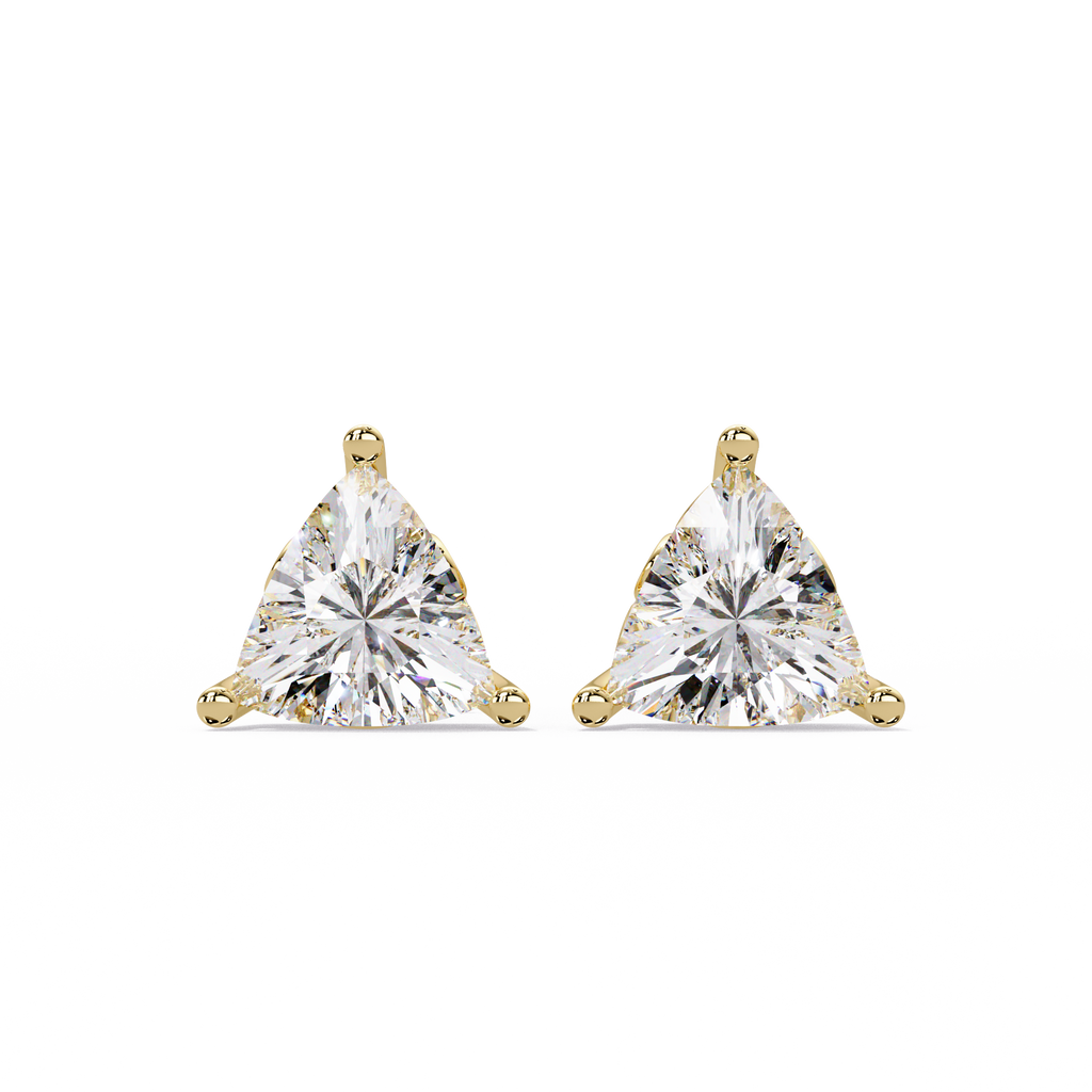 IGI Certified- 2 Ct. Lab Grown Diamond (VS/E-F) The Aurora Trillion Diamond Stud Earrings