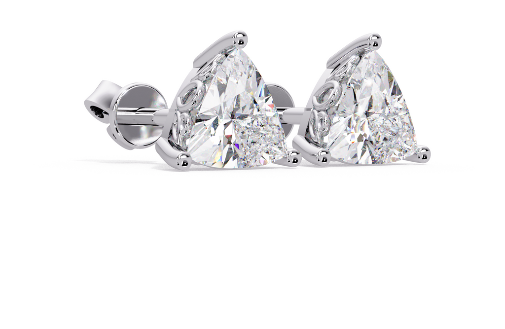 IGI Certified- 2 Ct. Lab Grown Diamond (VS/E-F) The Aurora Trillion Diamond Stud Earrings