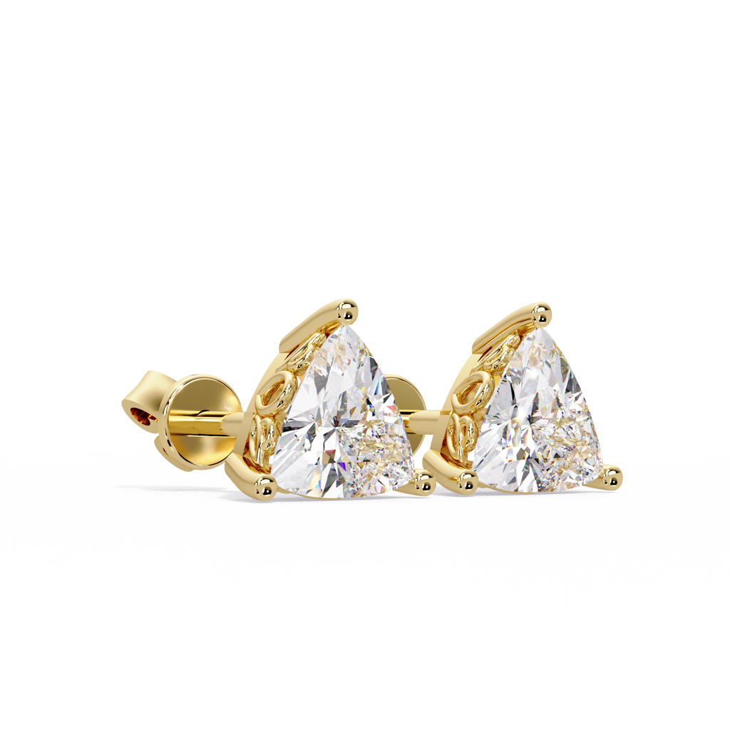IGI Certified- 2 Ct. Lab Grown Diamond (VS/E-F) The Aurora Trillion Diamond Stud Earrings