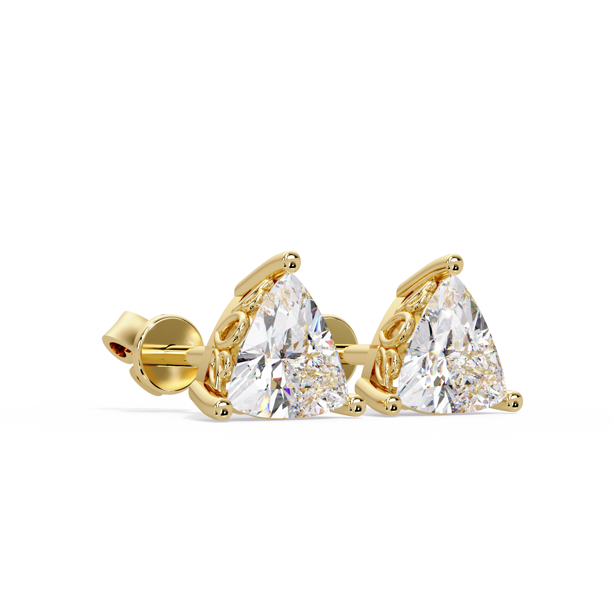 IGI Certified- 2 Ct. Lab Grown Diamond (VS/E-F) The Aurora Trillion Diamond Stud Earrings
