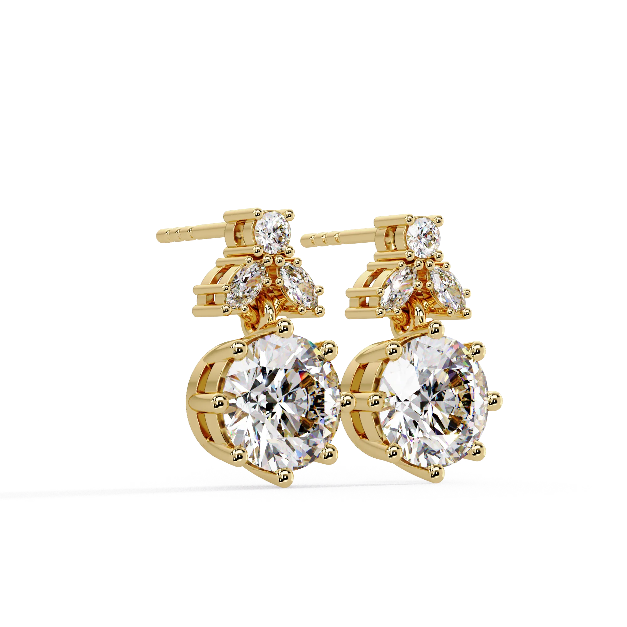 IGI Certified- 2 Ct. Lab Grown Diamond (VS/E-F) Elegant Diamond Cluster Drop Earrings