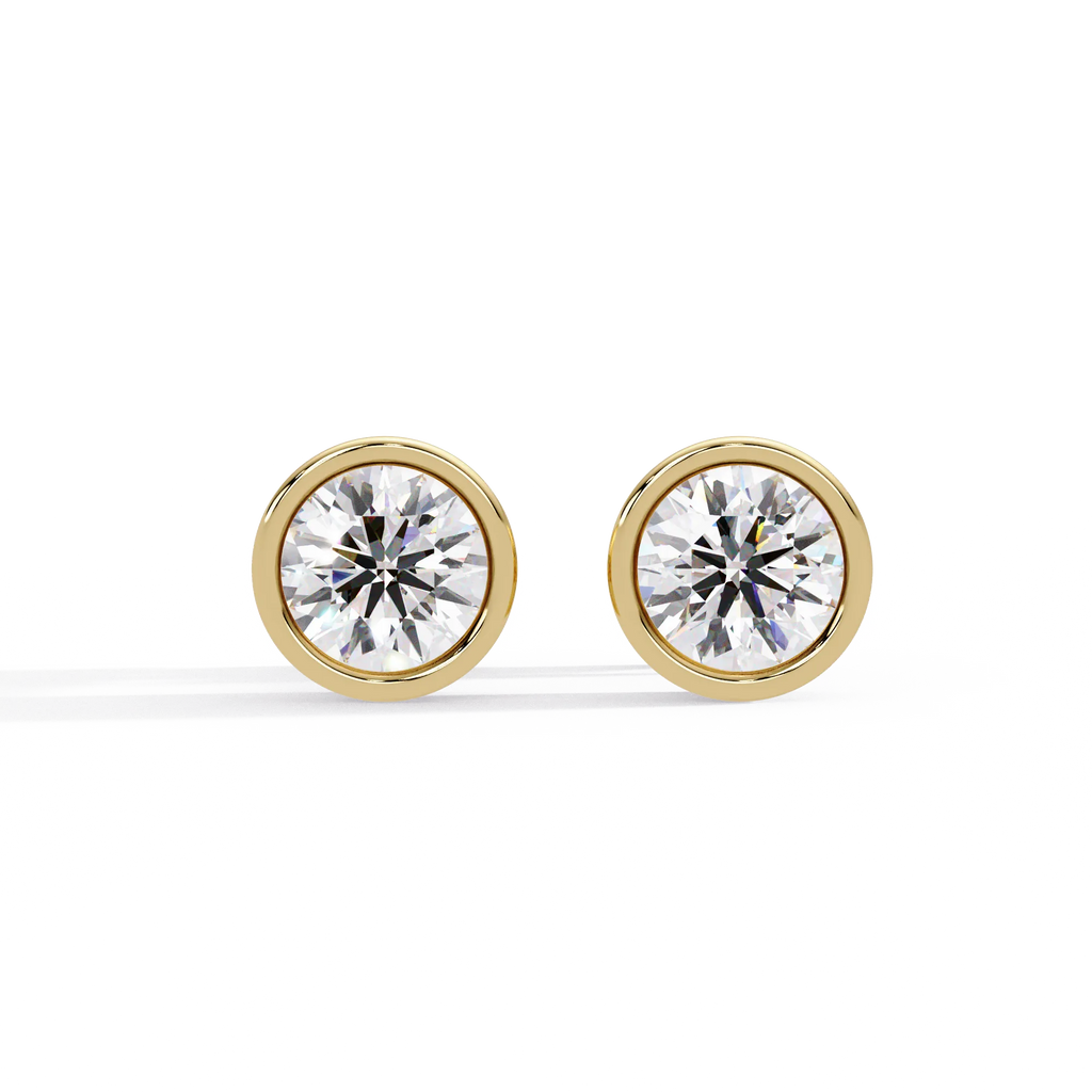 IGI Certified-1.5 Ct. Lab Grown Diamond (VS/E-F) Classic Bezel Set Diamond Stud Earring