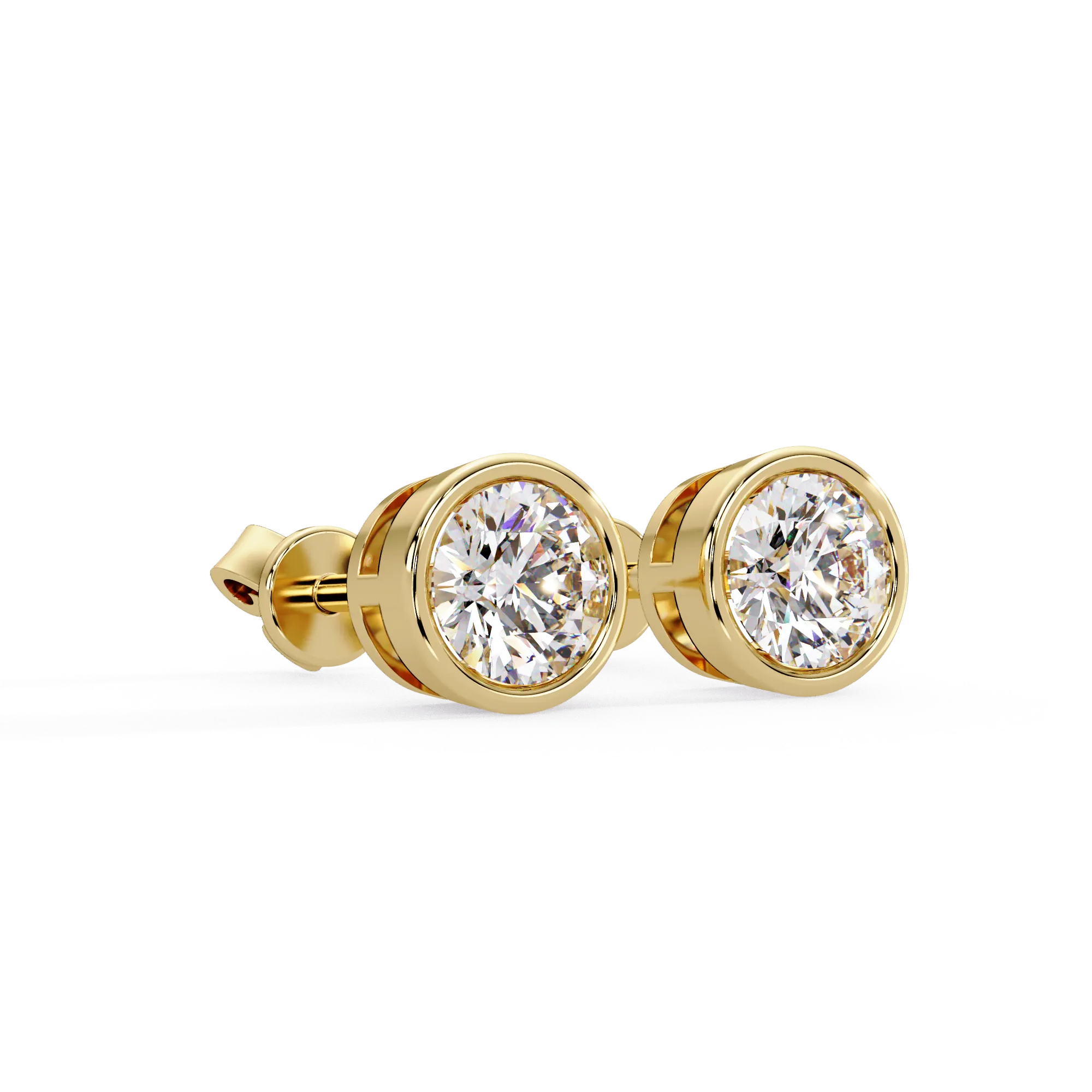 IGI Certified-1.5 Ct. Lab Grown Diamond (VS/E-F) Classic Bezel Set Diamond Stud Earring