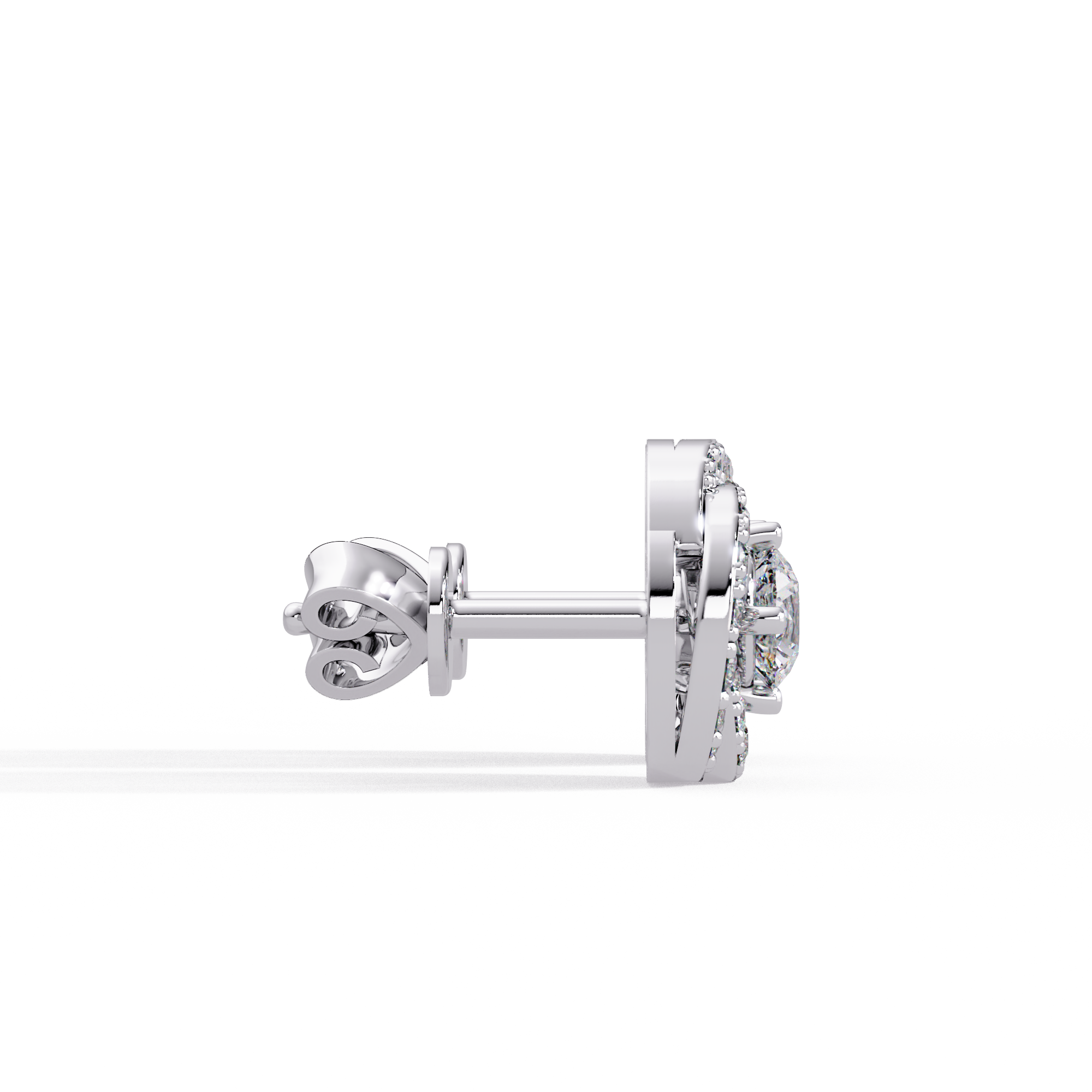 IGI Certified- 1 Ct. Lab Grown Diamond (VS/E-F) Double Halo Diamond Stud Earring