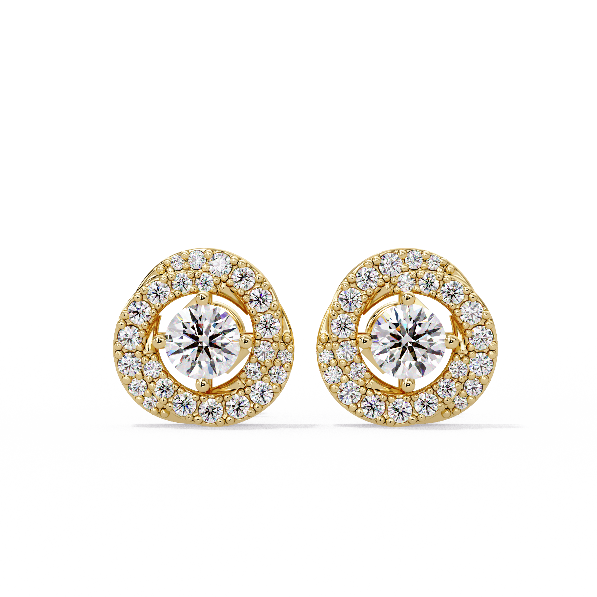 IGI Certified- 1 Ct. Lab Grown Diamond (VS/E-F) Double Halo Diamond Stud Earring