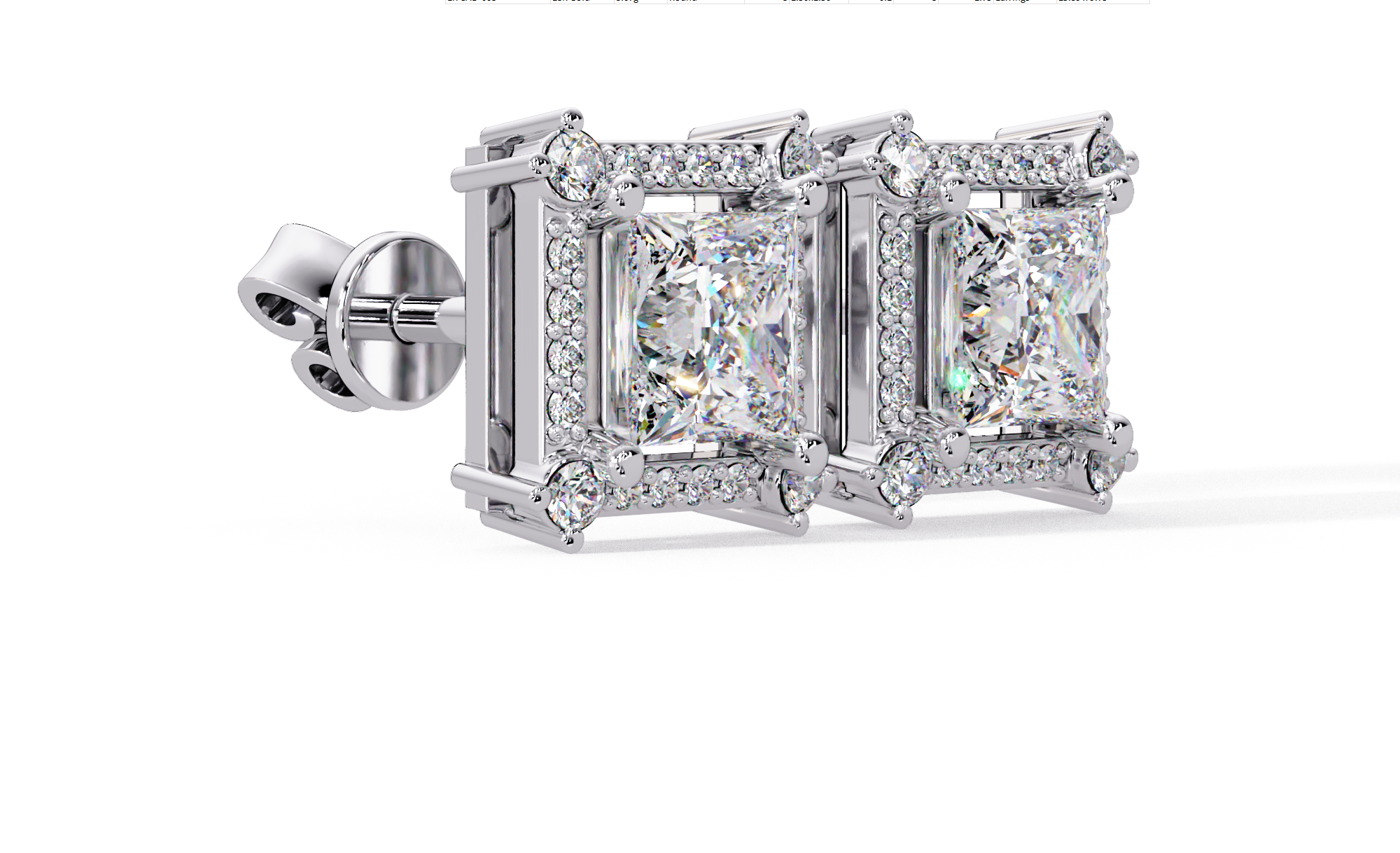 IGI Certified-1.5 Ct. Lab Grown Diamond (VS/E-F) Dazzling Princess-Cut Diamond Cluster Stud Earring
