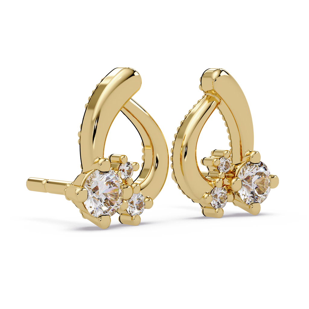 IGI Certified-1/2 Ct. Lab Grown Diamond (VS/E-F) Stylish Teardrop Cluster Stud Earring