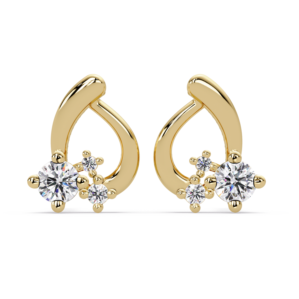 IGI Certified-1/2 Ct. Lab Grown Diamond (VS/E-F) Stylish Teardrop Cluster Stud Earring