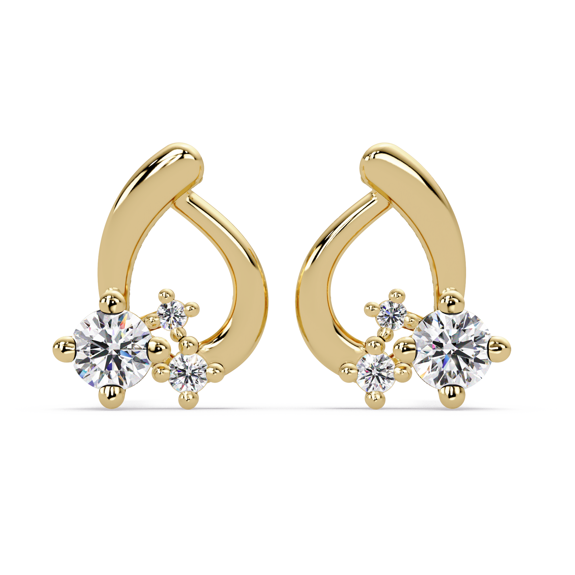 IGI Certified-1/2 Ct. Lab Grown Diamond (VS/E-F) Stylish Teardrop Cluster Stud Earring
