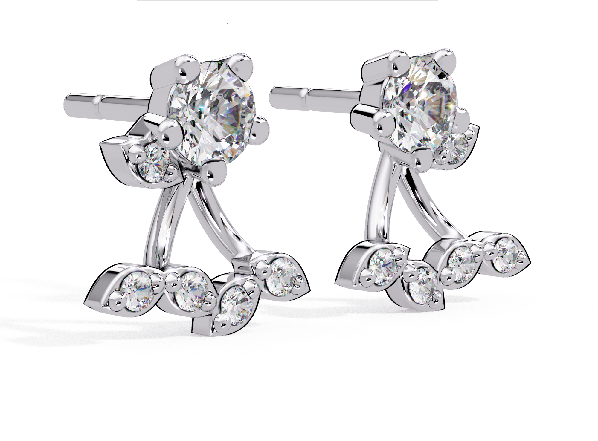 IGI Certified-1/2 Ct. Lab Grown Diamond (VS/E-F) Floral Motif Gemstone Stud Earring