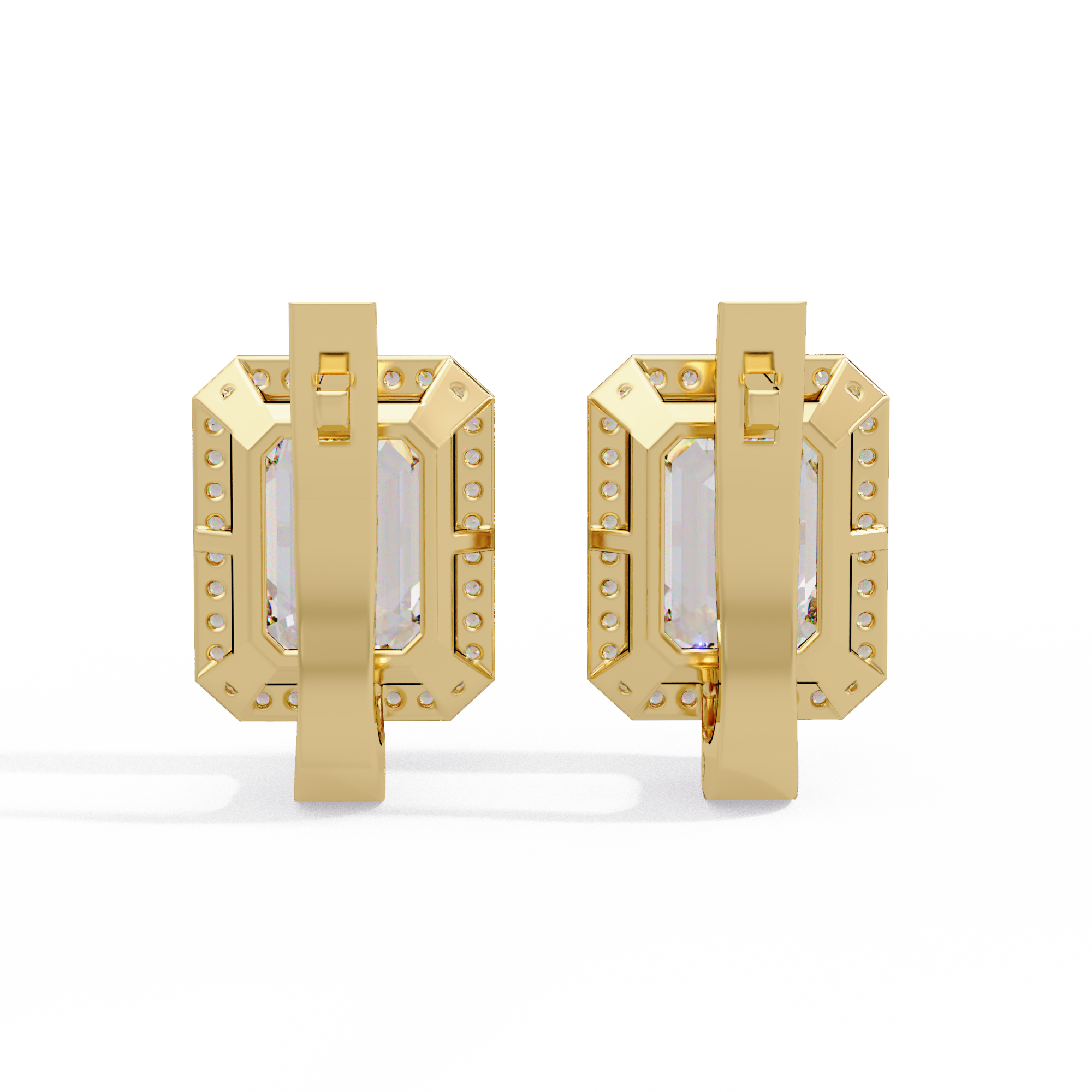 IGI Certified- 6 Ct. Lab Grown Diamond (VS/E-F) Halo Gold Earring