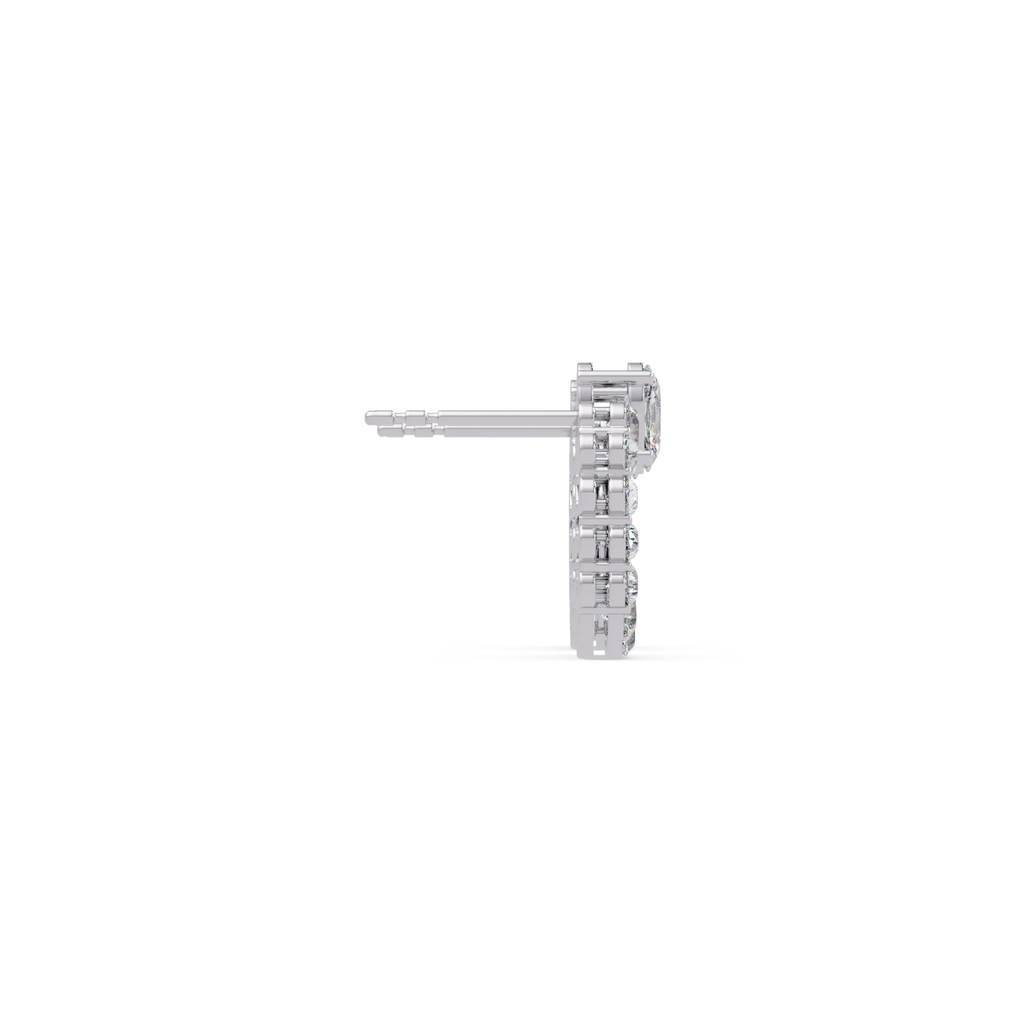 IGI Certified-1.5 Ct. Lab Grown Diamond (VS/E-F) Oval & Pear Diamond Halo Earrings Earring