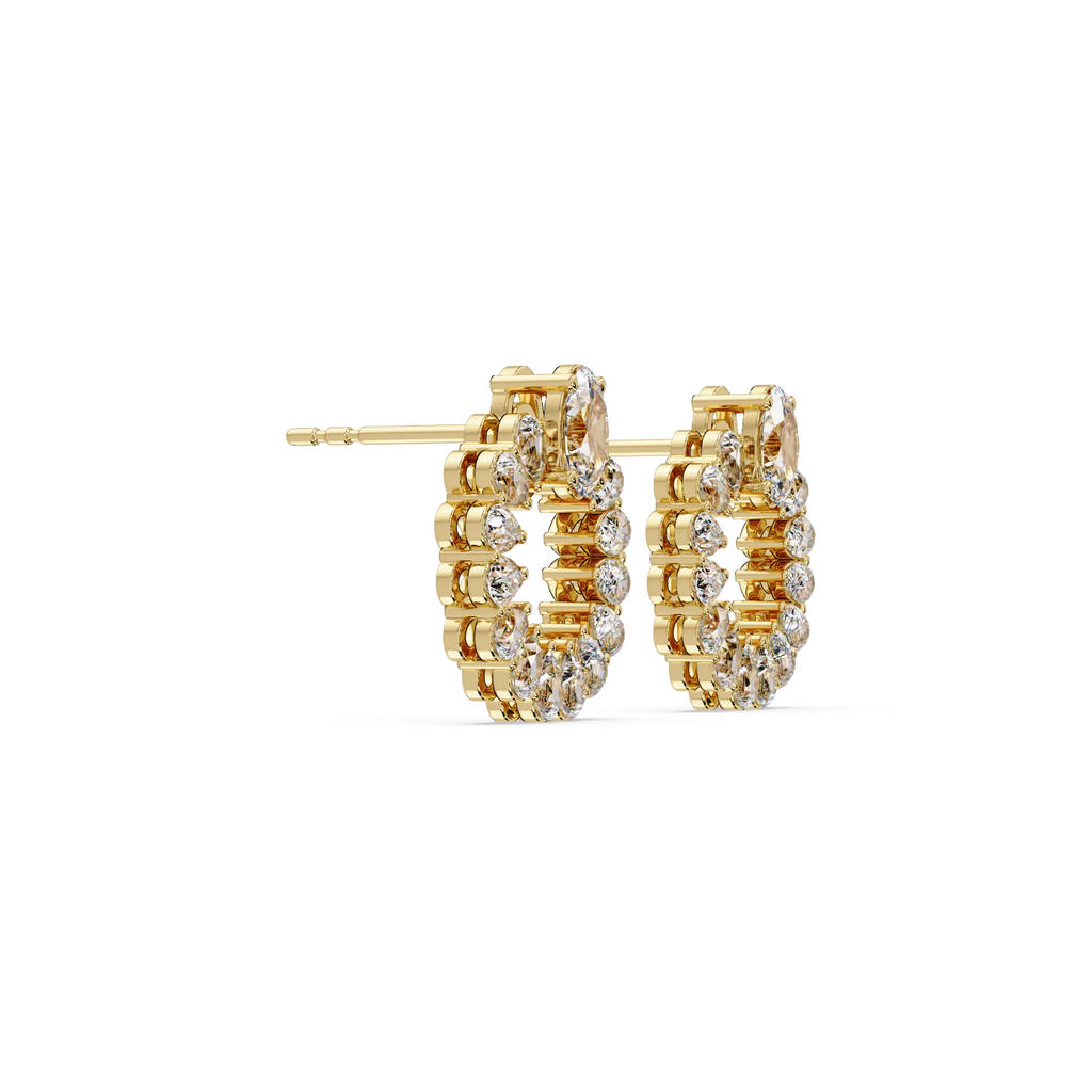 IGI Certified-1.5 Ct. Lab Grown Diamond (VS/E-F) Oval & Pear Diamond Halo Earrings Earring