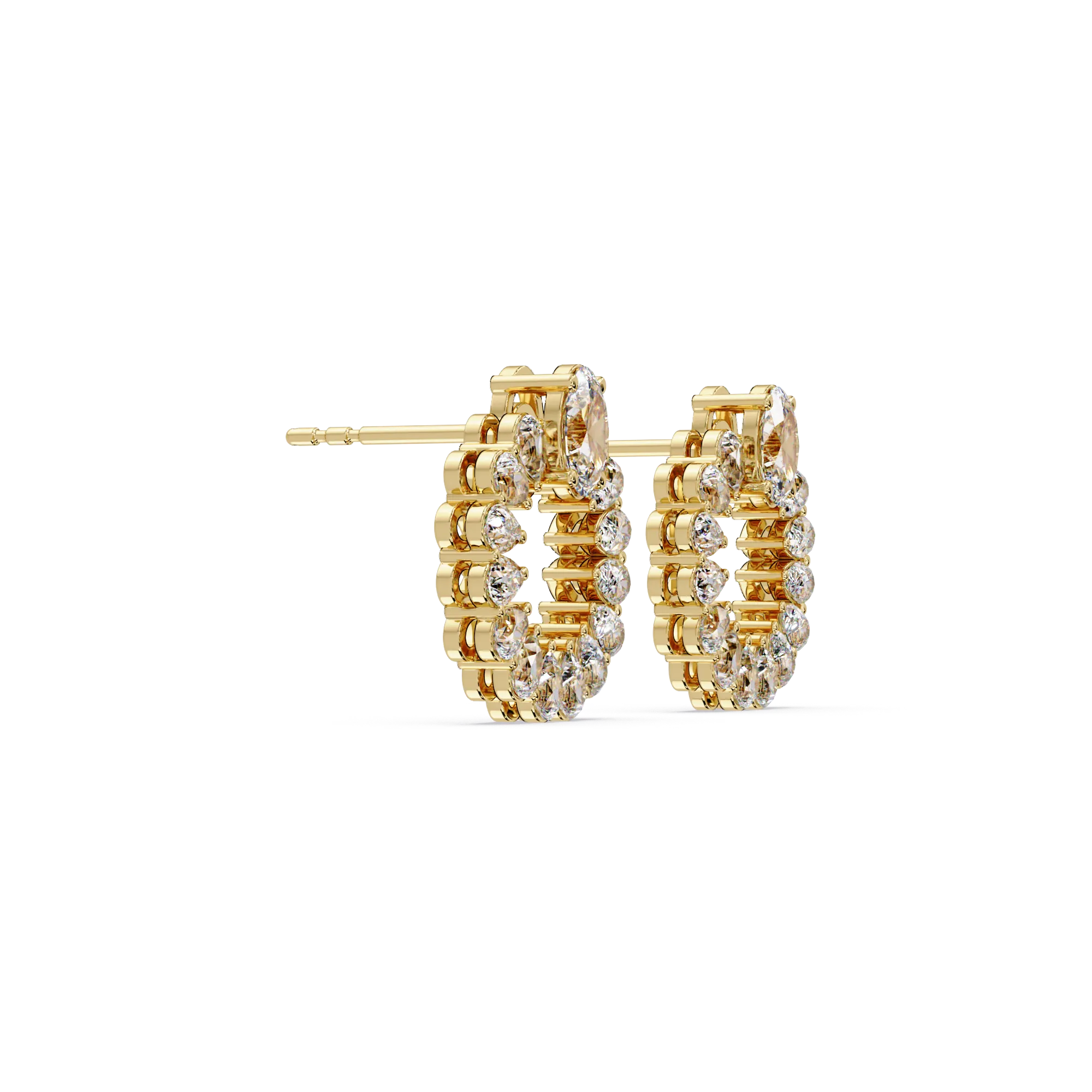 IGI Certified-1.5 Ct. Lab Grown Diamond (VS/E-F) Oval & Pear Diamond Halo Earrings Earring
