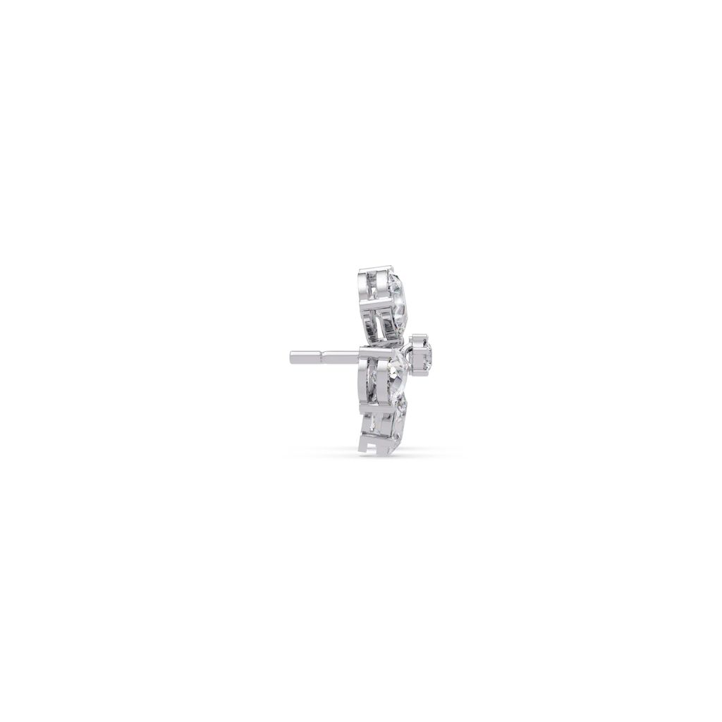 IGI Certified-7.25 Ct. Lab Grown Diamond (VS/E-F) Pear Diamond Flower Cluster Stud Earring