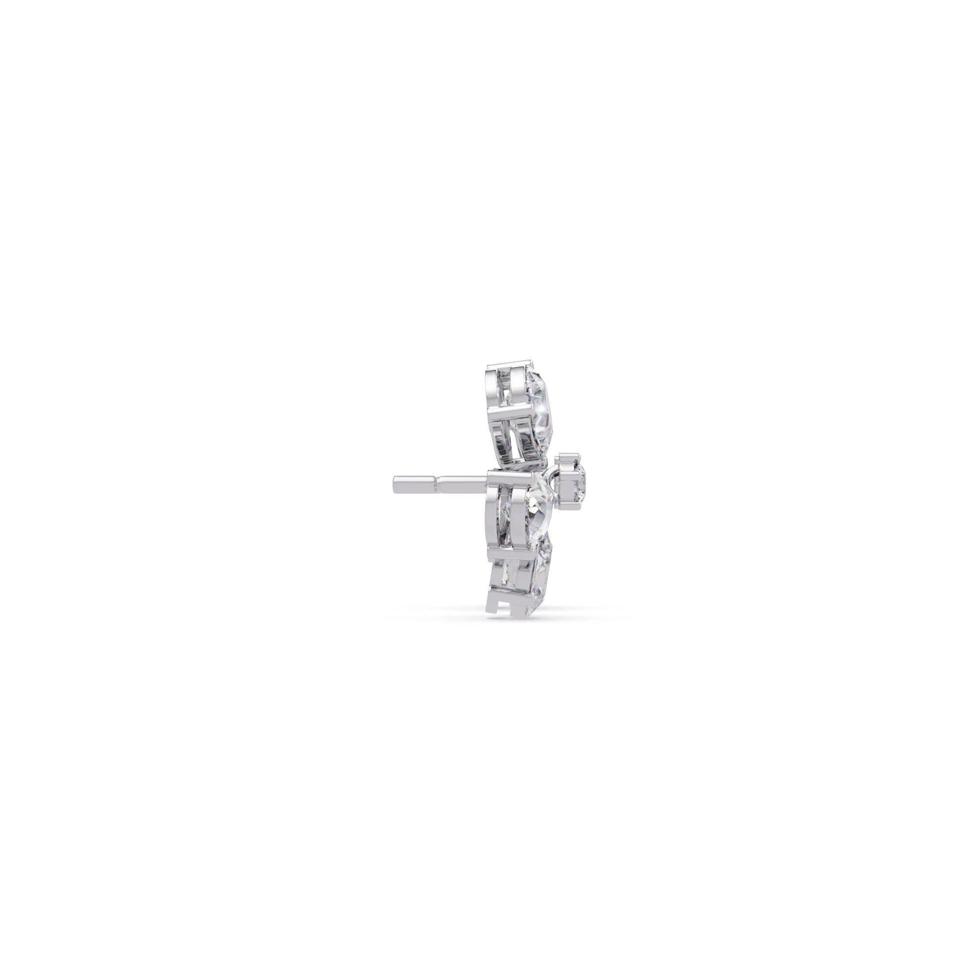 IGI Certified-7.25 Ct. Lab Grown Diamond (VS/E-F) Pear Diamond Flower Cluster Stud Earring