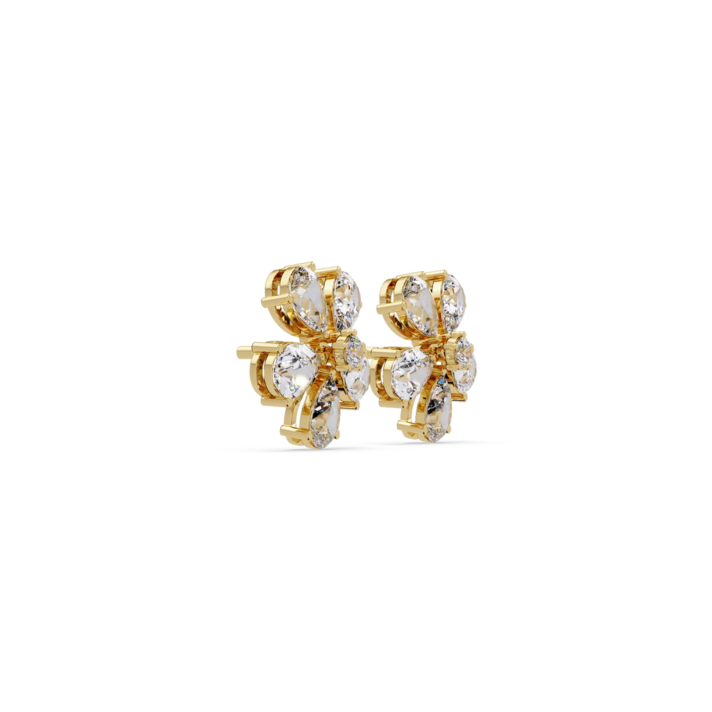 IGI Certified-7.25 Ct. Lab Grown Diamond (VS/E-F) Pear Diamond Flower Cluster Stud Earring