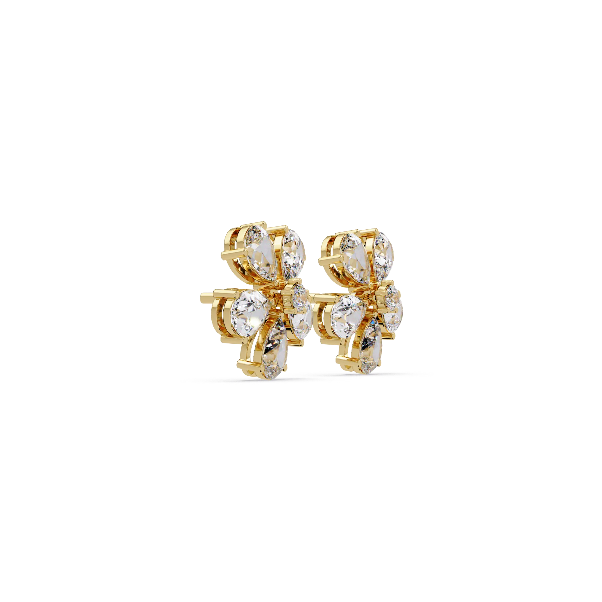 IGI Certified-7.25 Ct. Lab Grown Diamond (VS/E-F) Pear Diamond Flower Cluster Stud Earring