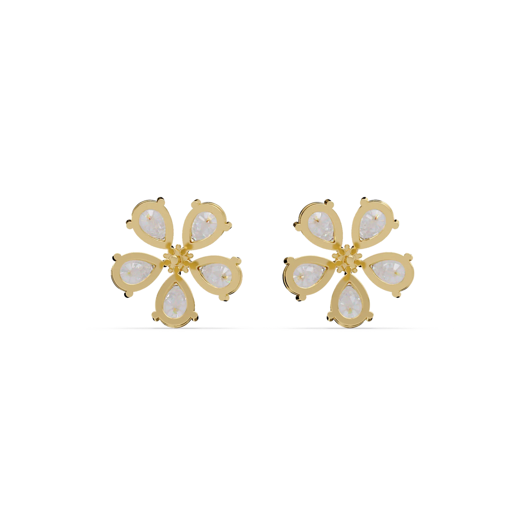 IGI Certified-7.25 Ct. Lab Grown Diamond (VS/E-F) Pear Diamond Flower Cluster Stud Earring