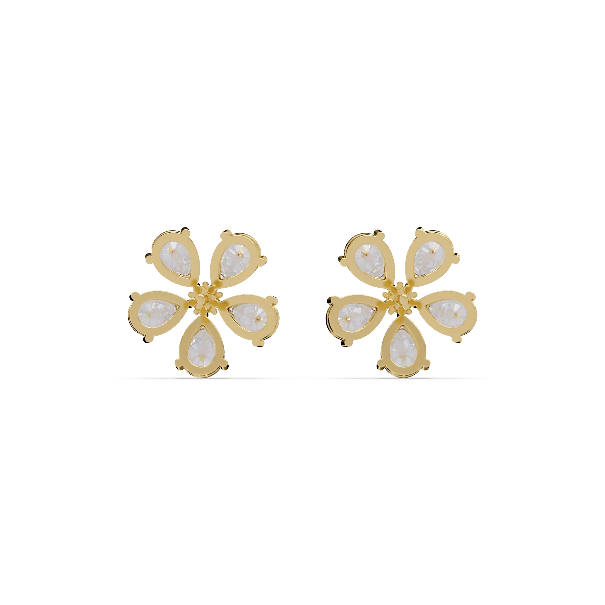 IGI Certified-7.25 Ct. Lab Grown Diamond (VS/E-F) Pear Diamond Flower Cluster Stud Earring