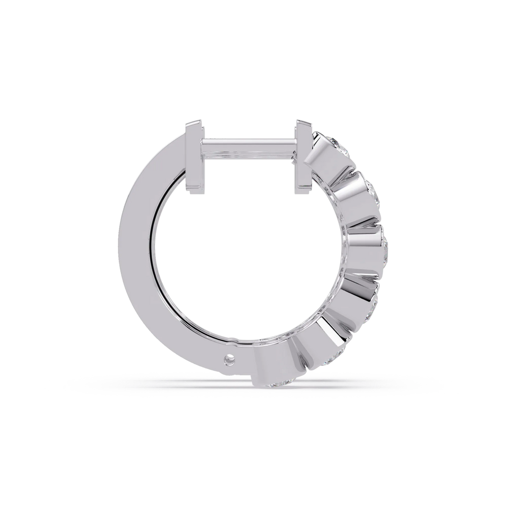 IGI Certified-1 Ct. Lab Grown Diamond (VS/E-F) Bezel-Set Round Diamond Huggie Hoop Earring