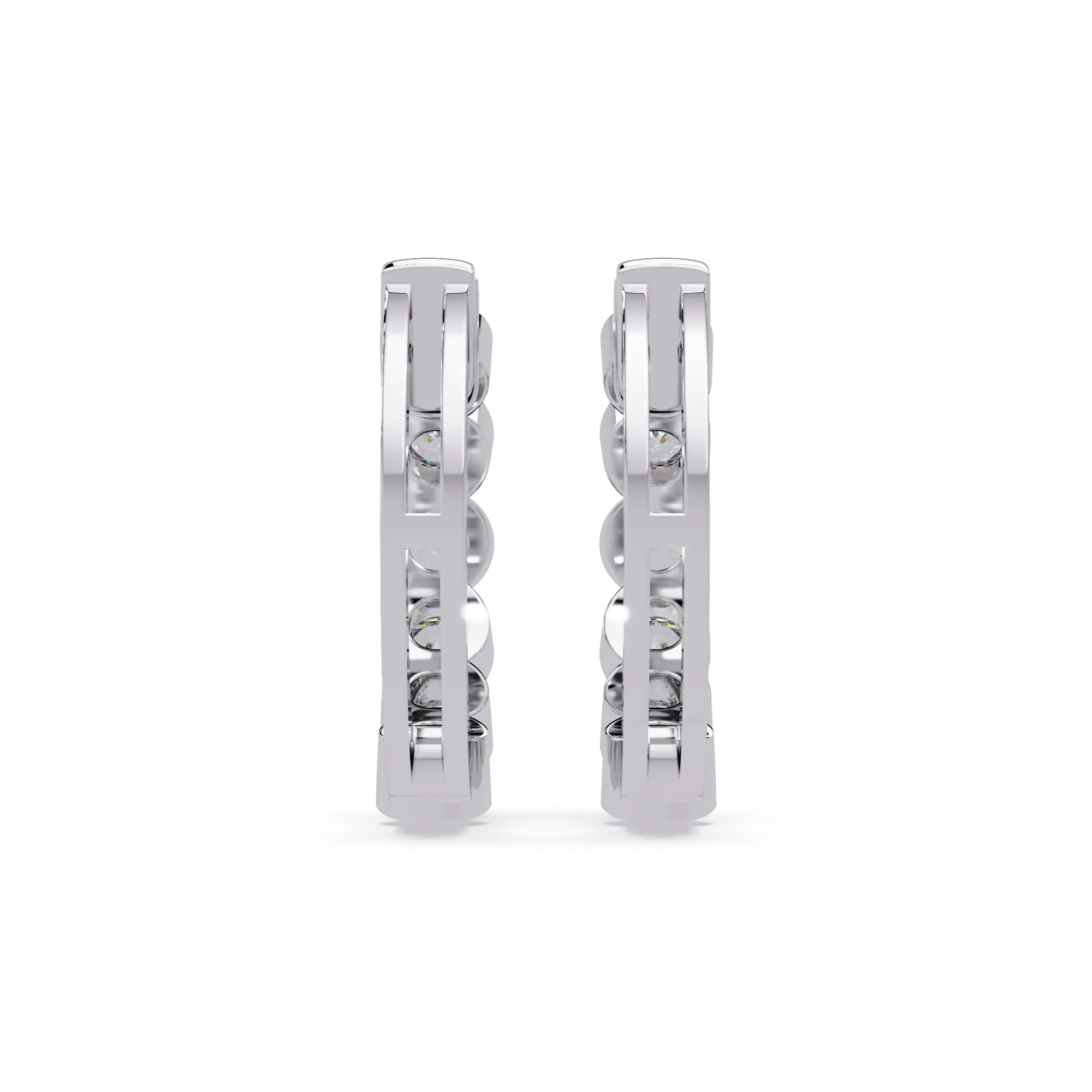 IGI Certified-1 Ct. Lab Grown Diamond (VS/E-F) Bezel-Set Round Diamond Huggie Hoop Earring
