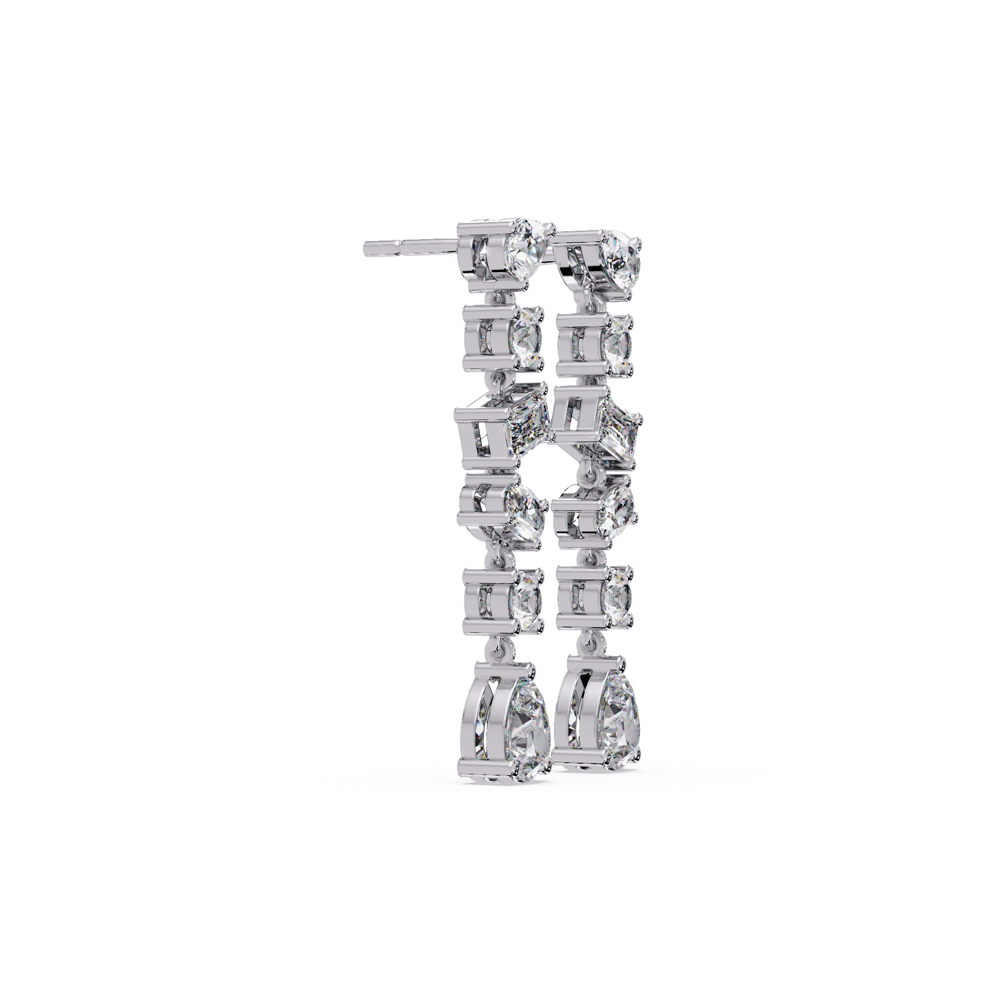 IGI Certified- 2.75 Ct. Lab Grown Diamond (VS/E-F) Dazzling Multi-Stone Drop Diamond Earring