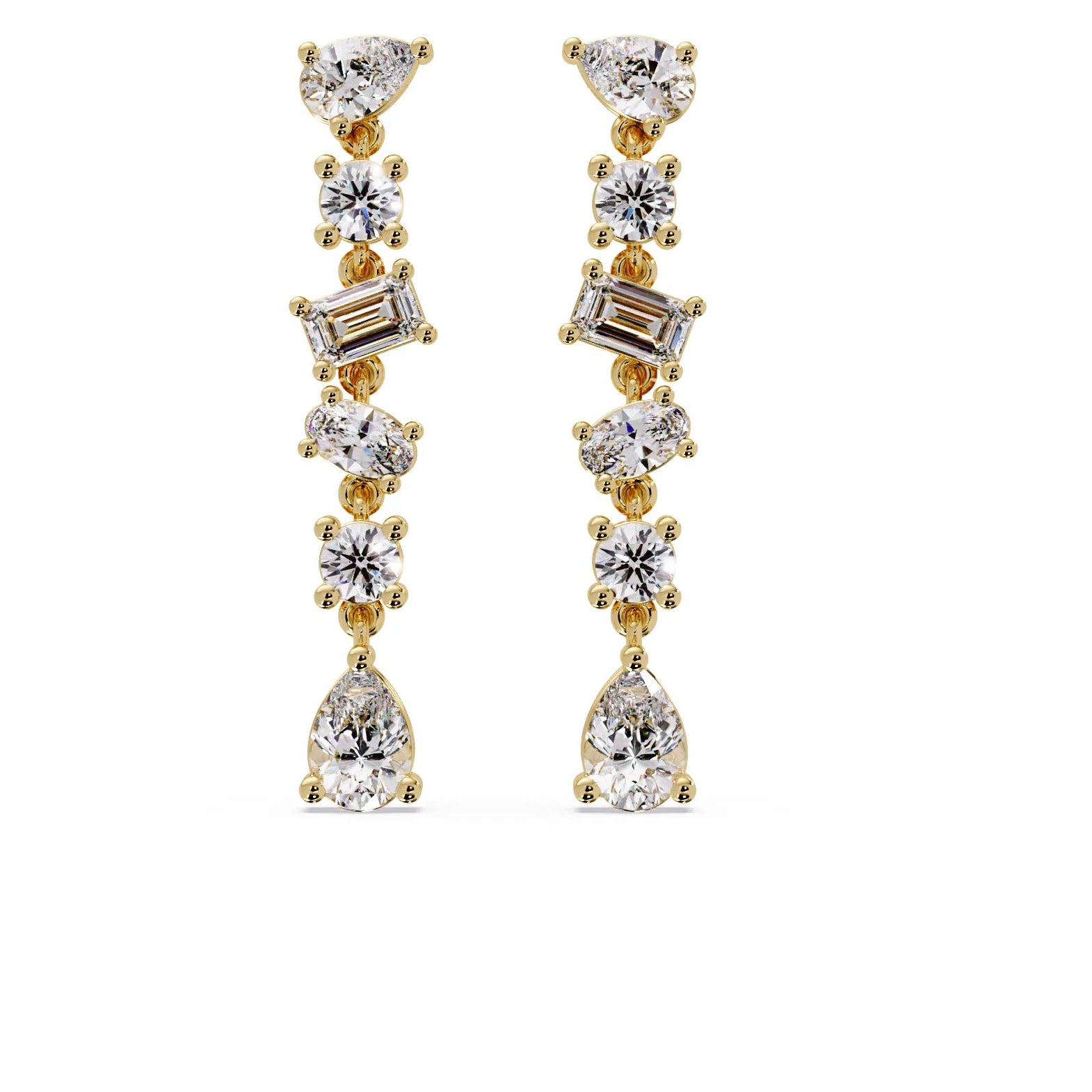 IGI Certified- 2.75 Ct. Lab Grown Diamond (VS/E-F) Dazzling Multi-Stone Drop Diamond Earring