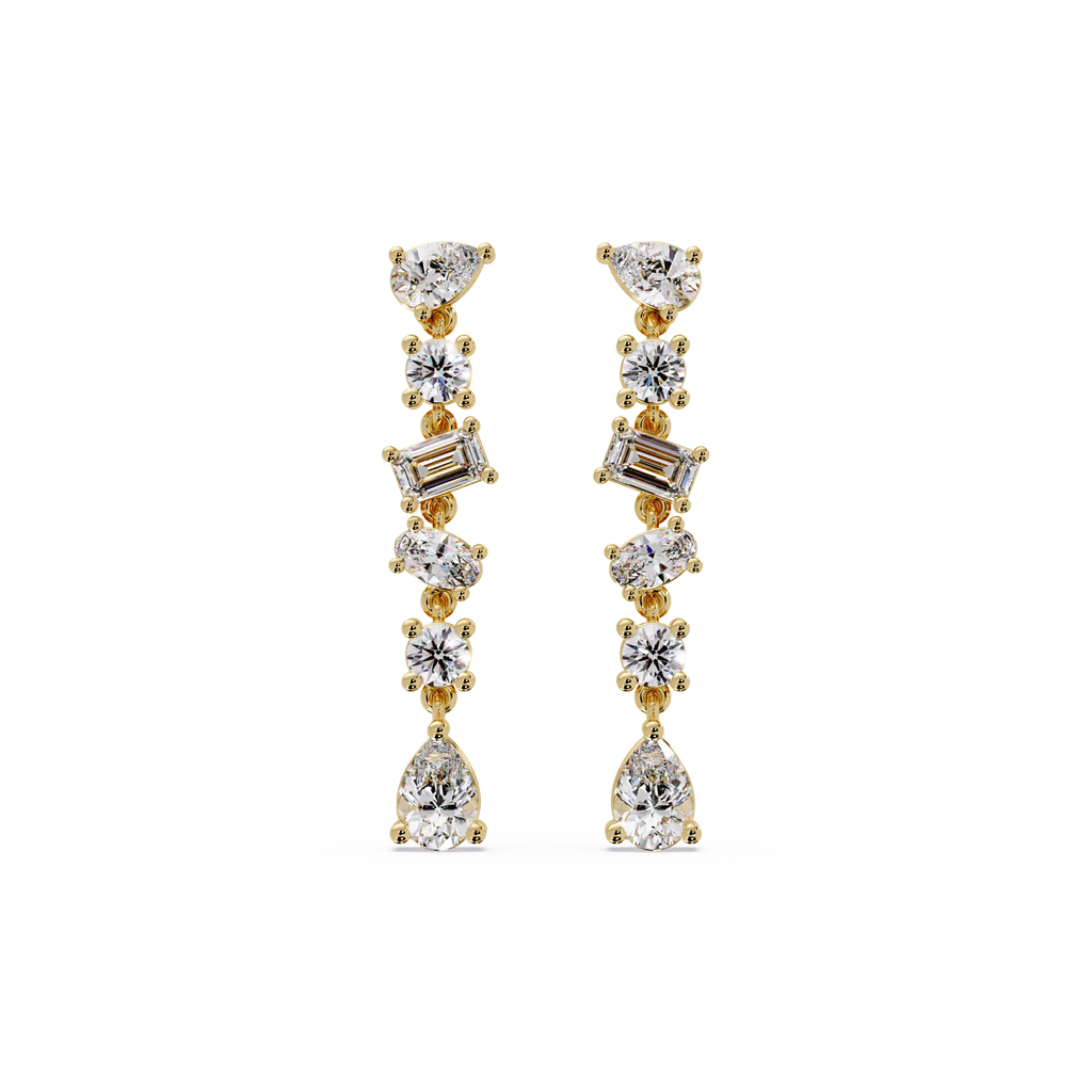 IGI Certified- 2.75 Ct. Lab Grown Diamond (VS/E-F) Dazzling Multi-Stone Drop Diamond Earring