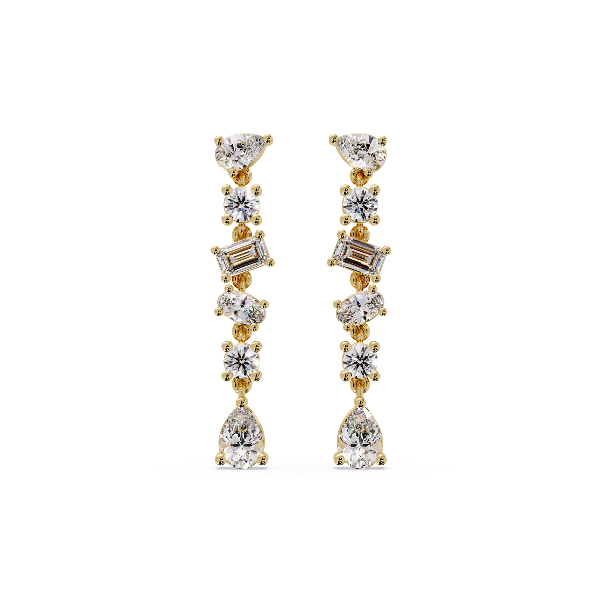 IGI Certified- 2.75 Ct. Lab Grown Diamond (VS/E-F) Dazzling Multi-Stone Drop Diamond Earring