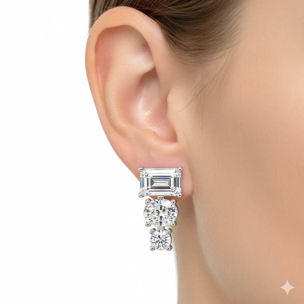 IGI Certified-1.5 Ct. Lab Grown Diamond (VS/E-F) Elegant Dangle Diamond Earring