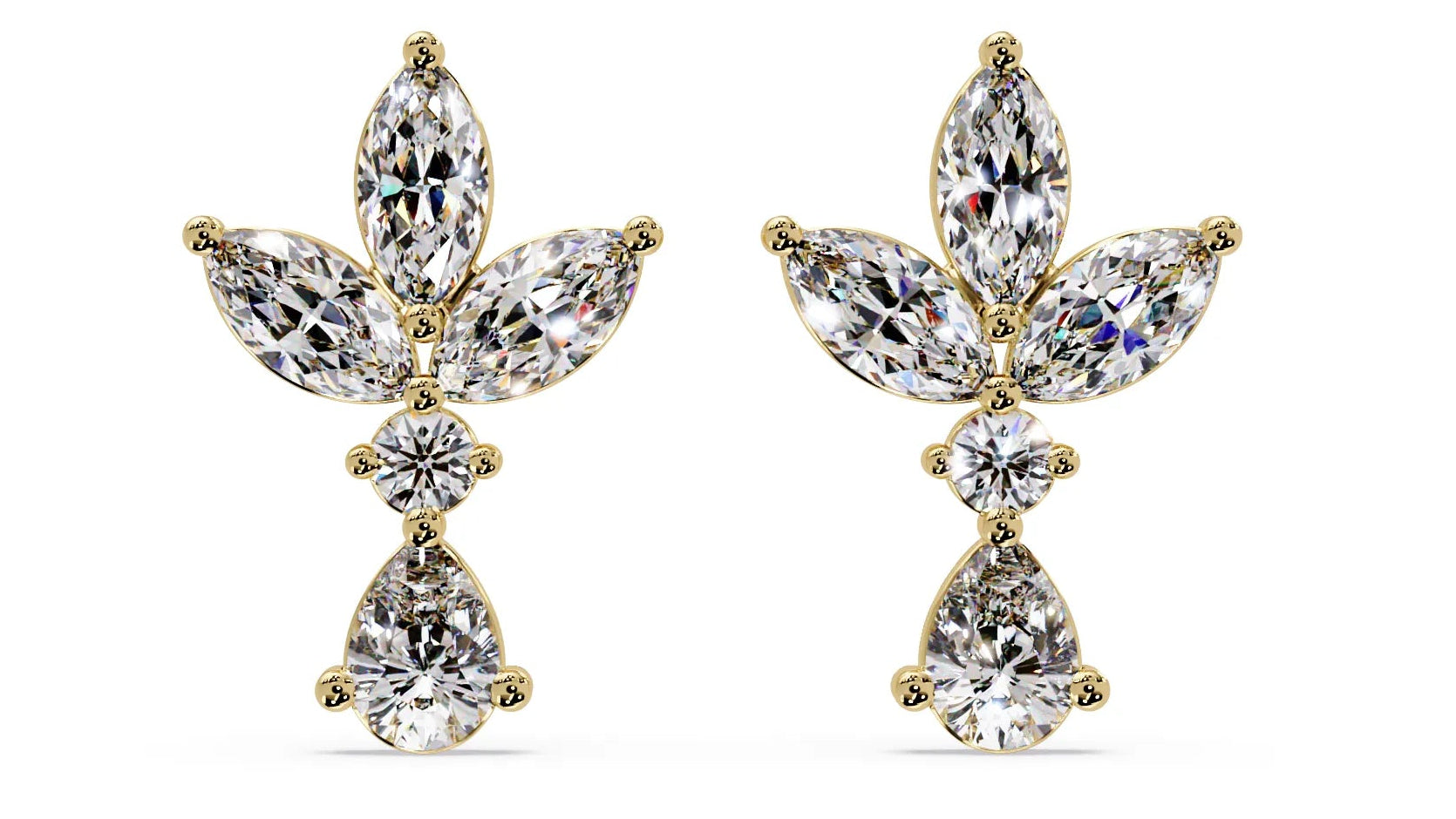 IGI Certified-1.5 Ct. Lab Grown Diamond (VS/E-F) Floral Cluster Diamond Earring