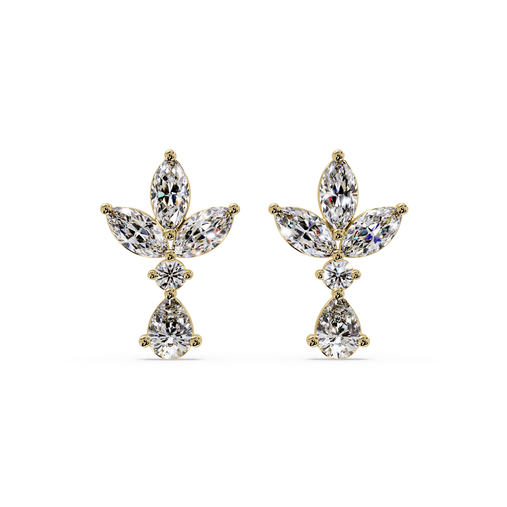 IGI Certified-1.5 Ct. Lab Grown Diamond (VS/E-F) Floral Cluster Diamond Earring